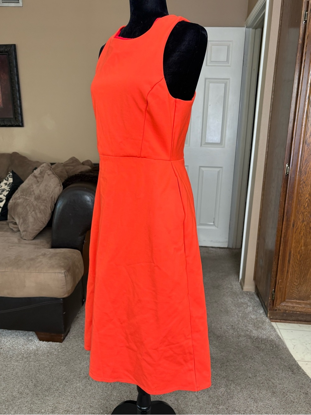 Banana Republic Coral-Orange Sleeveless Midi Dress size 6